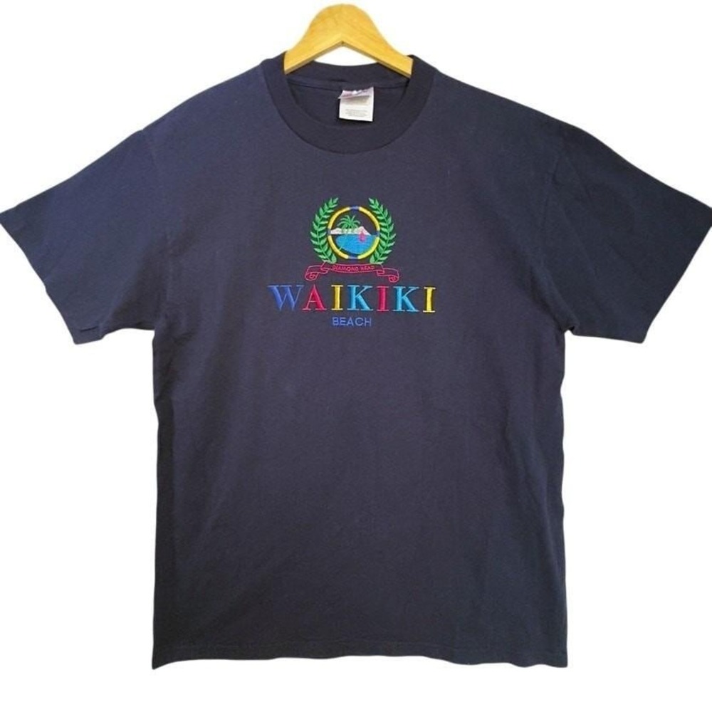 VTG Waikiki Beach Hanes Heavyweight T Shirt Mens Large Diamond Head Hawaii 90s